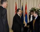 Potpredsednik Vlade, I.Dačić, Predsednik FIA., Ž.Tod i Generalni sekretar AMSS, A.Nikačević na sastanku u Vladi Srbije